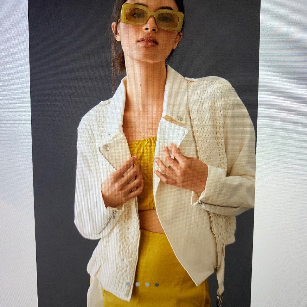 NWT Anthropologie Crochet Motto Jacket Size M